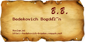 Bedekovich Bogdán névjegykártya